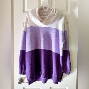 In Every Story Bright Luxury Colorblock Turtleneck Sweater Plus Size X